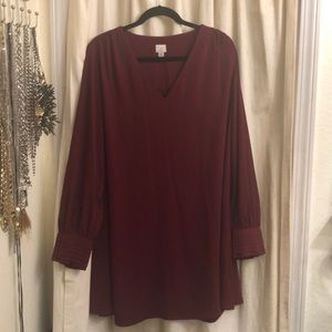 Wine tunic long top